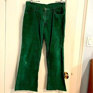 Vintage white tag, Levi’s green flare cords